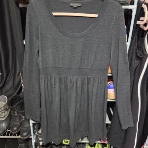 Forever 21 Charcoal Long Sleeve Cotton Dress. Size Large